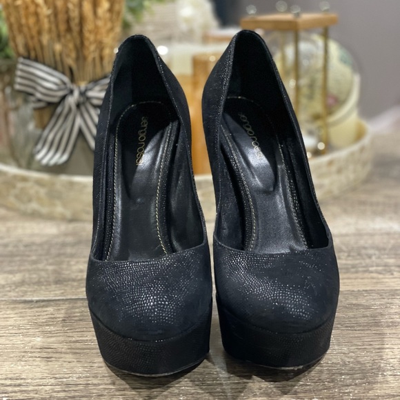 Sergio Rossi Platform Stiletto High Heel Black Sexy Pumps Women’s Size 39 1/2 - Picture 3 of 10